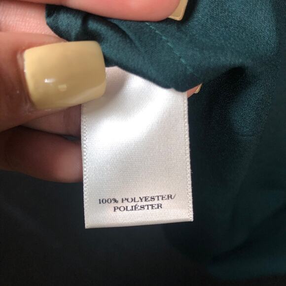 Express Womens Blouse Green V Neck Sleeveless Flowy Stretch Small - Picture 5 of 10